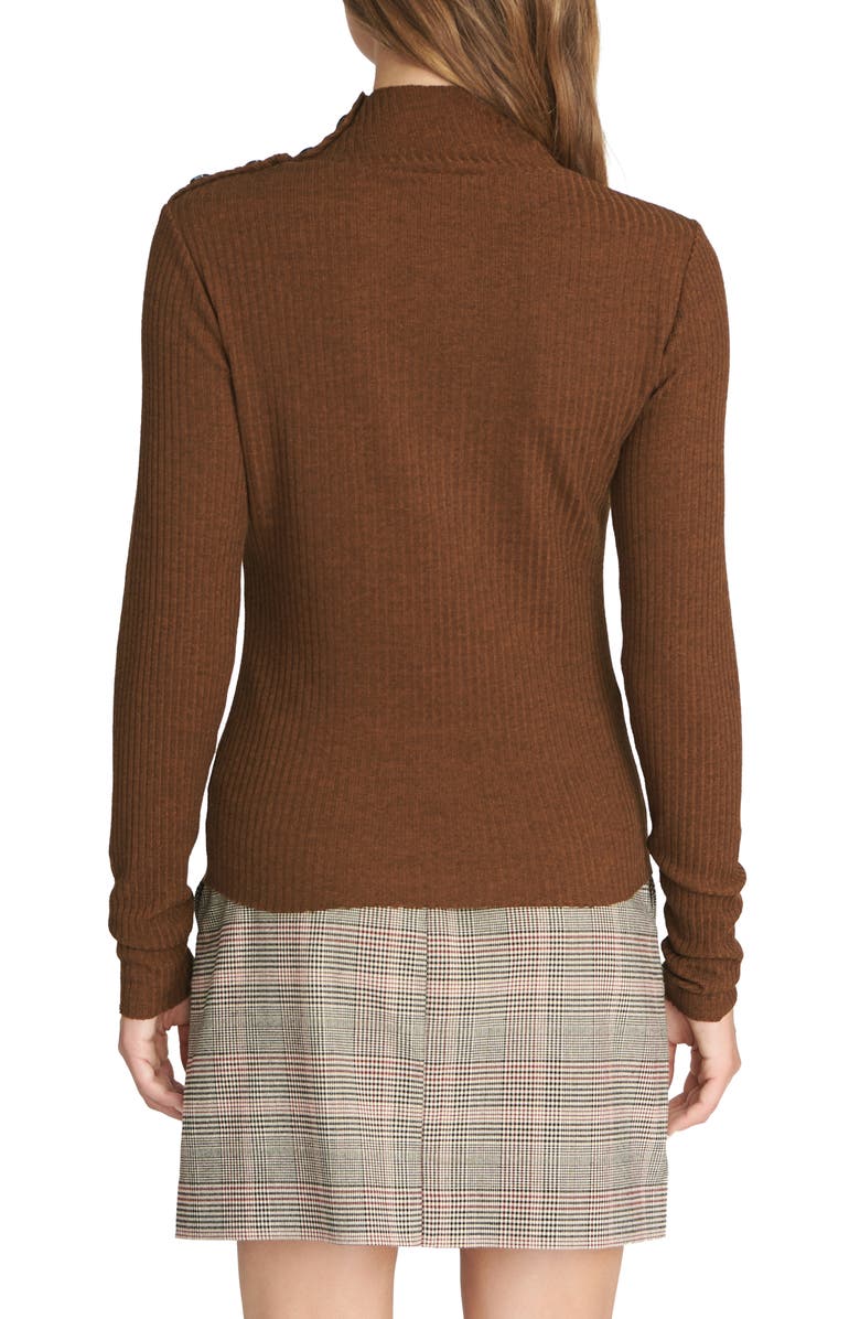 Sanctuary Mandy Button Detail Mock Turtleneck Sweater, Alternate, color,