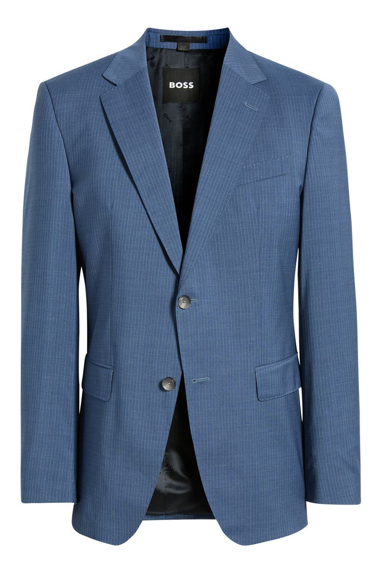 Pinstriped Wool Sport Coat, Alternate, color, LIGHT/ PASTEL BLUE