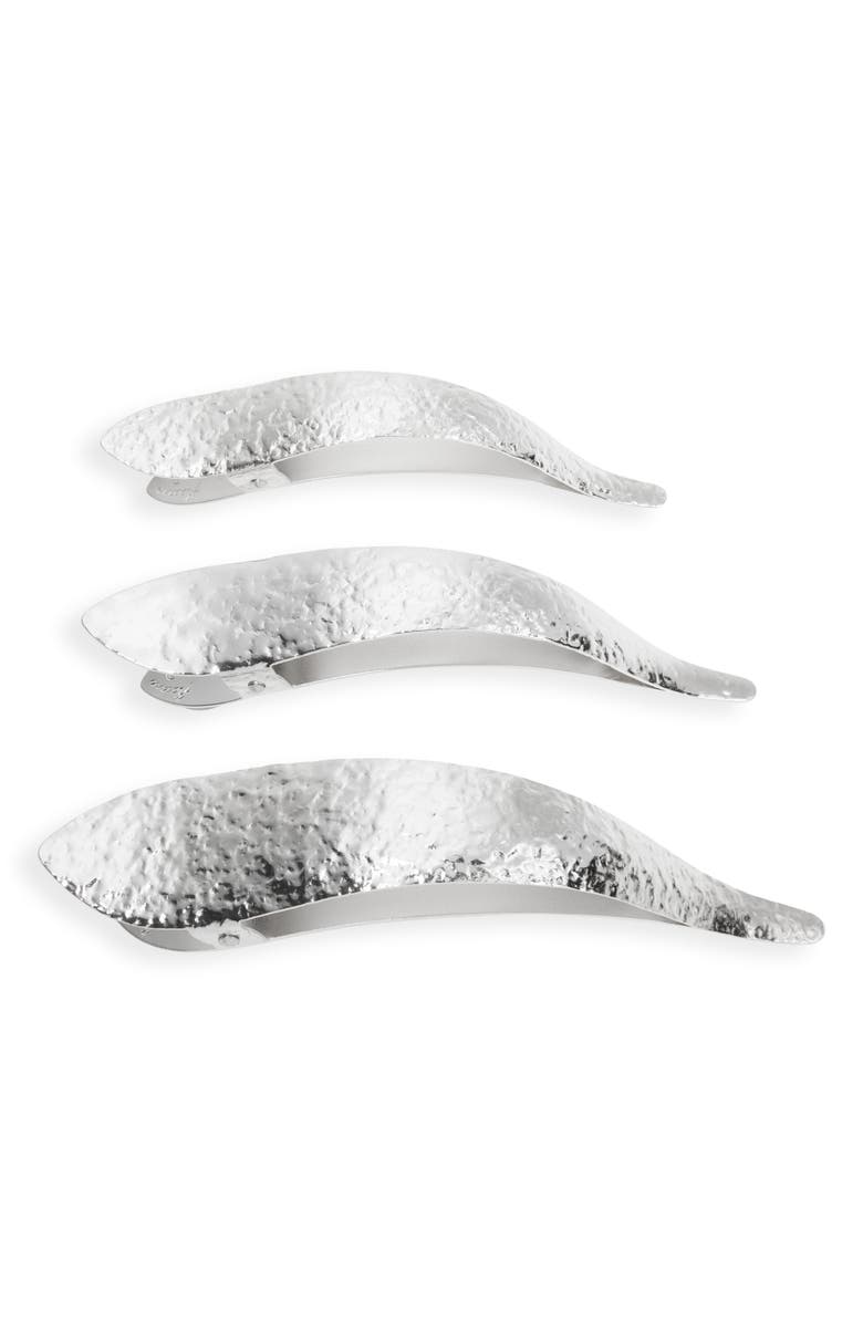 Ficcare Maximas Leaf Hammered Hair Clip, Main, color, Silver Leaf