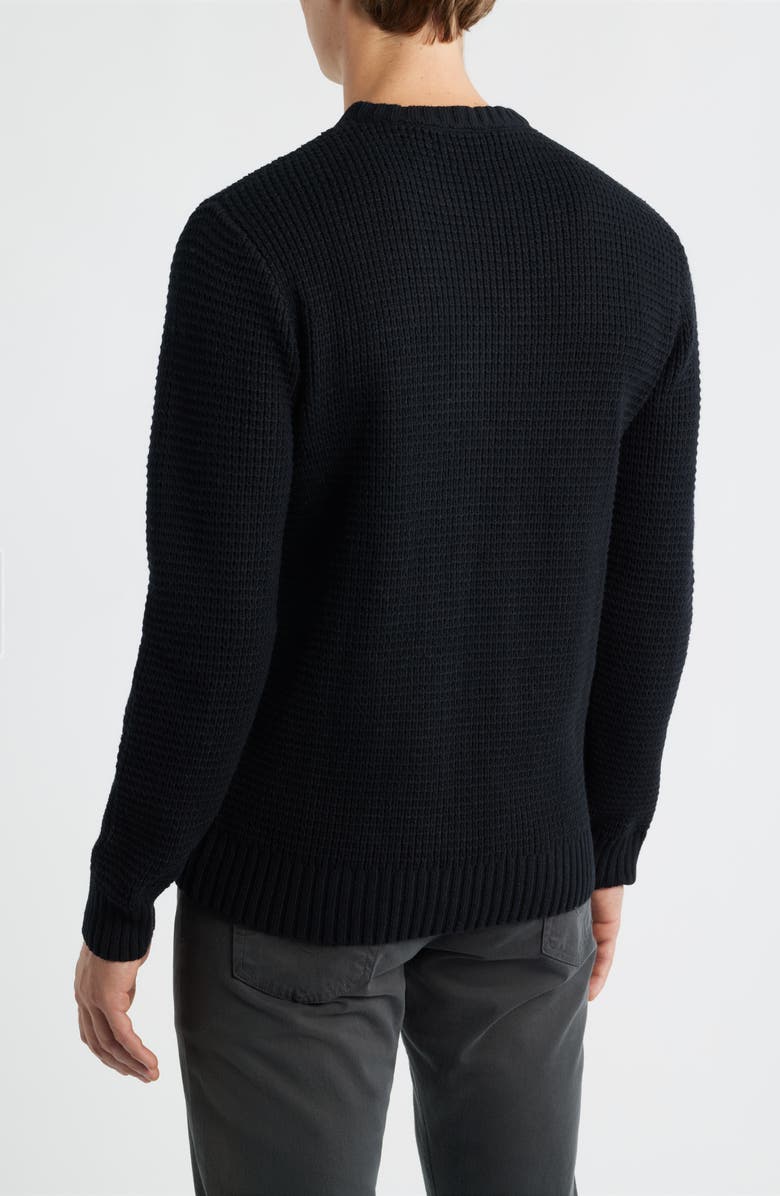 James Campbell Laggan Waffle Stitch Crewneck Sweater, Alternate, color, Black