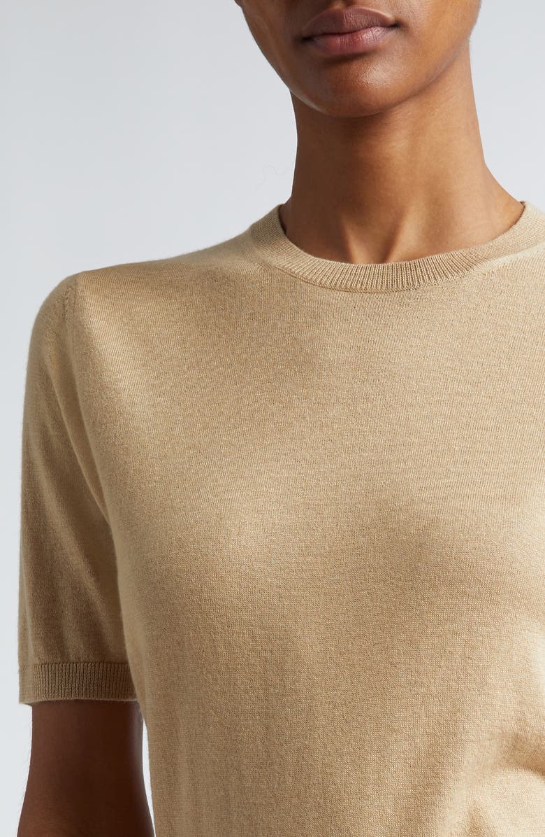 Max Mara Warren Short Sleeve Silk & Cashmere Crewneck Sweater, Alternate, color, 