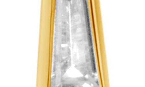 Sterling Forever Rhodium Plated Lillian Cz Drop Stud Earrings In Gold