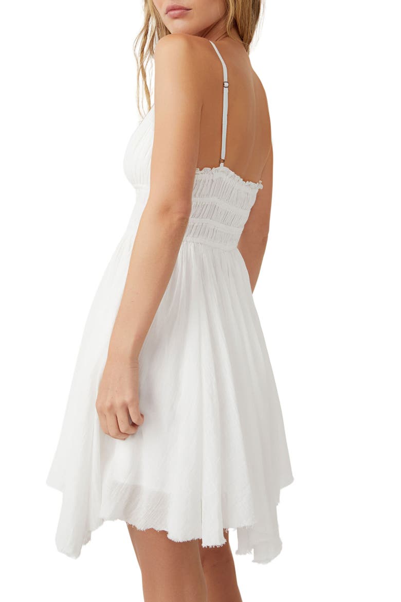 Delia Asymmetric Raw Hem Cotton Dress, Alternate, color, IVORY