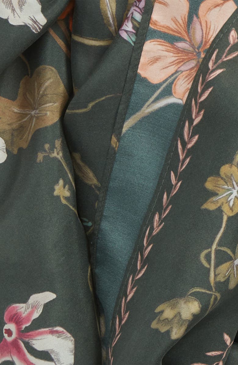 Treasure & Bond Floral Print Tassel Silk Scarf, Alternate, color, 