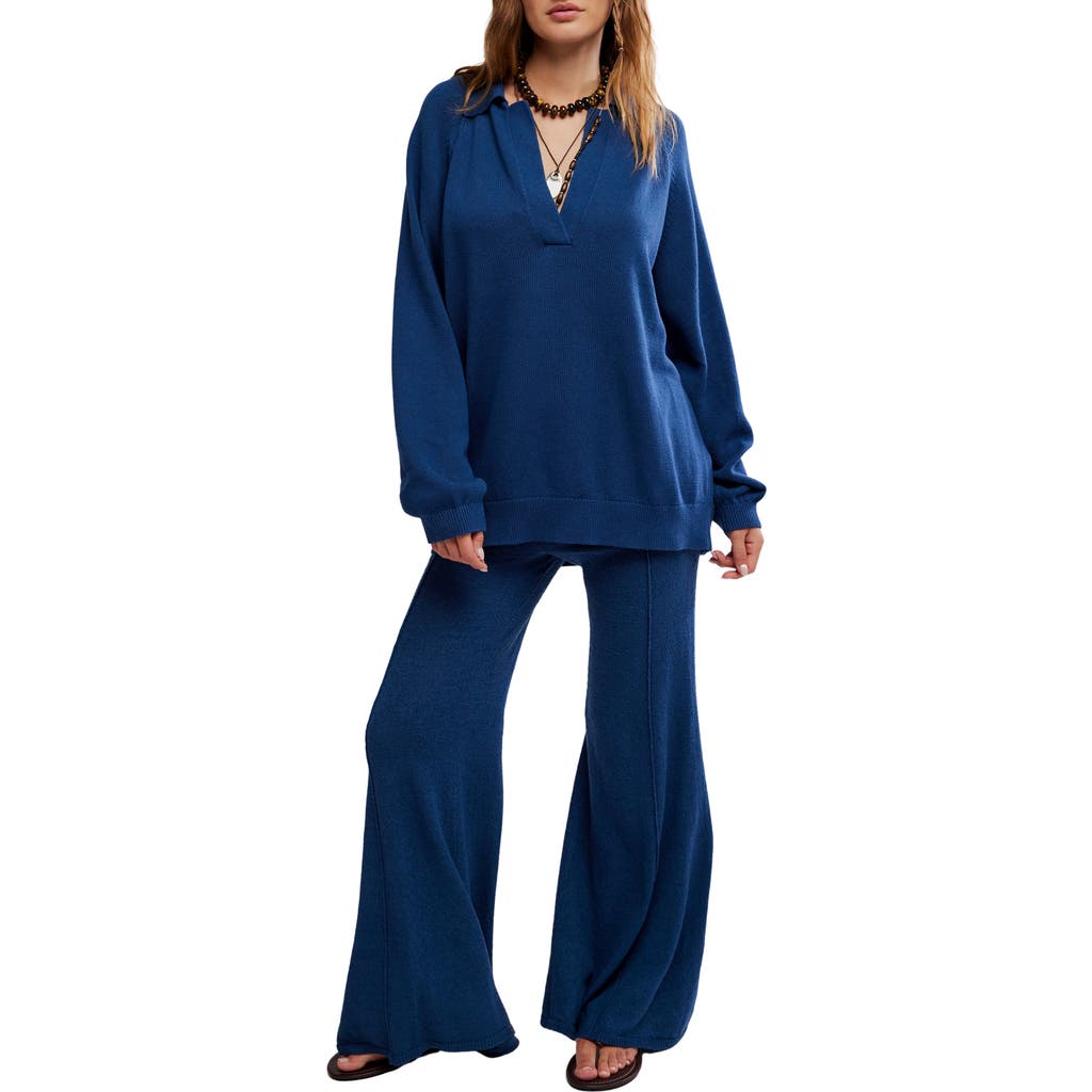 Free People Drea Sweater & Pants Set In Blue