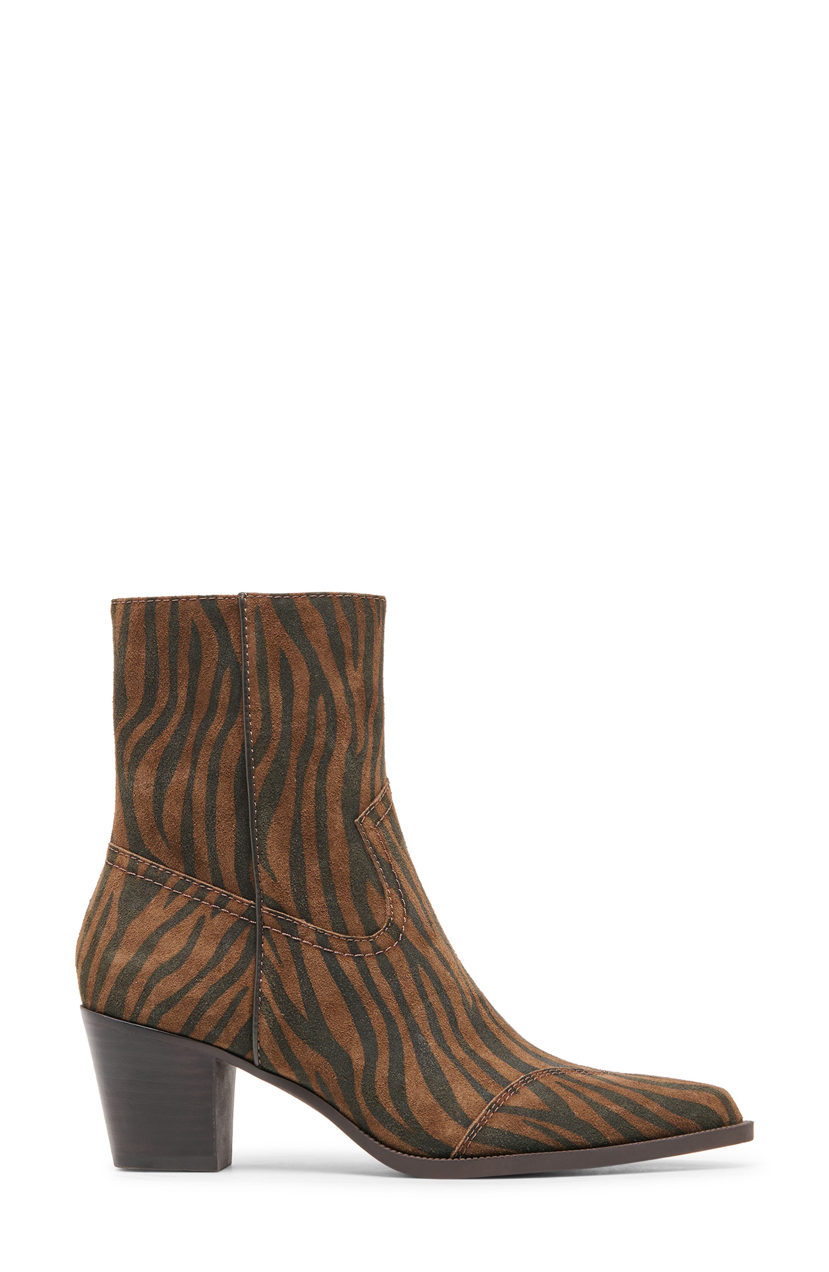 Salma Bootie, Alternate, color, BROWN ZEBRA SUEDE
