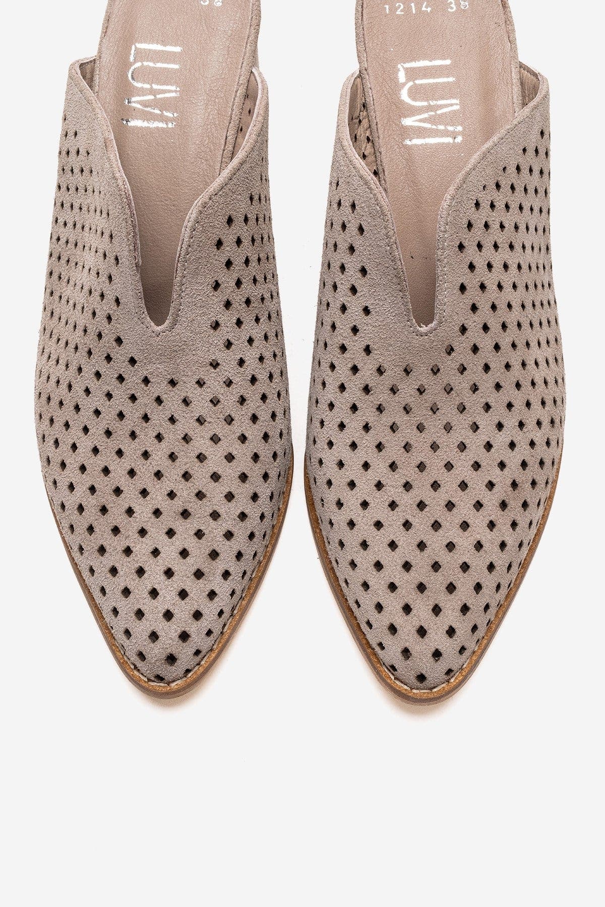 Toen Leather Block Heel Mule, Alternate, color, Beige Suede