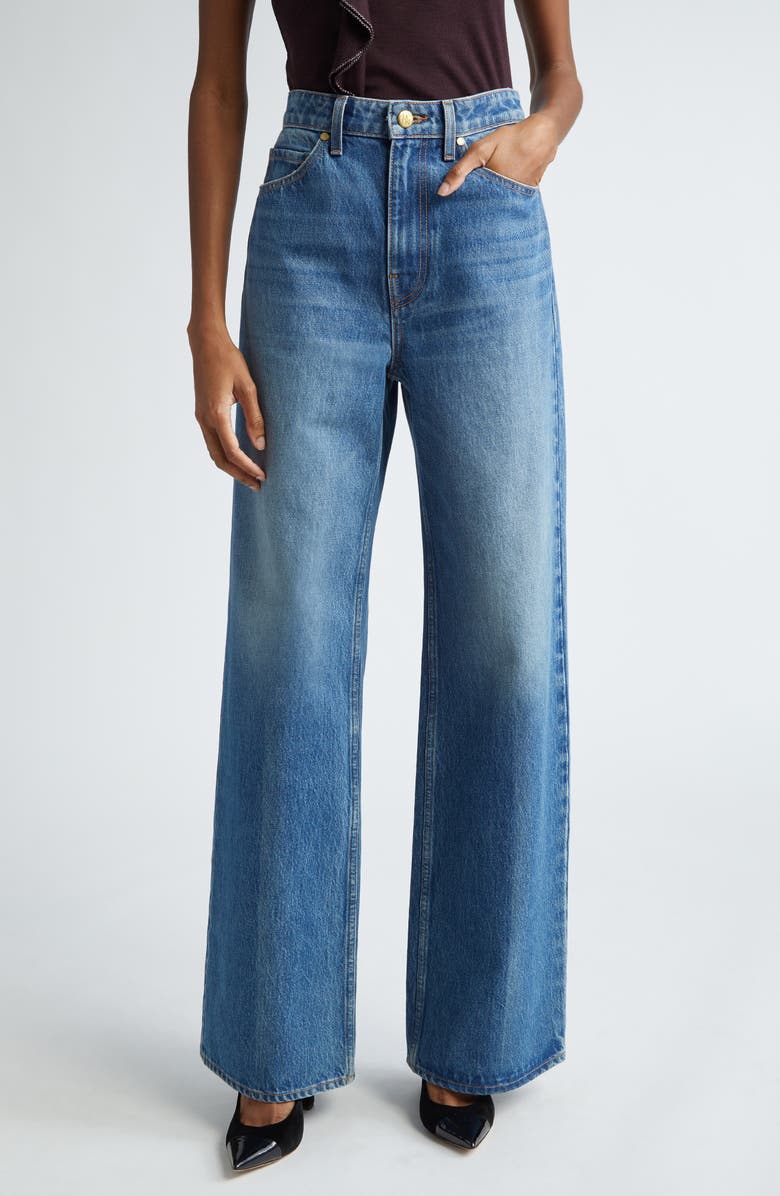 Ulla Johnson The Willow High Waist Wide Leg Jeans, Main, color, Danube Medium Indigo Wash