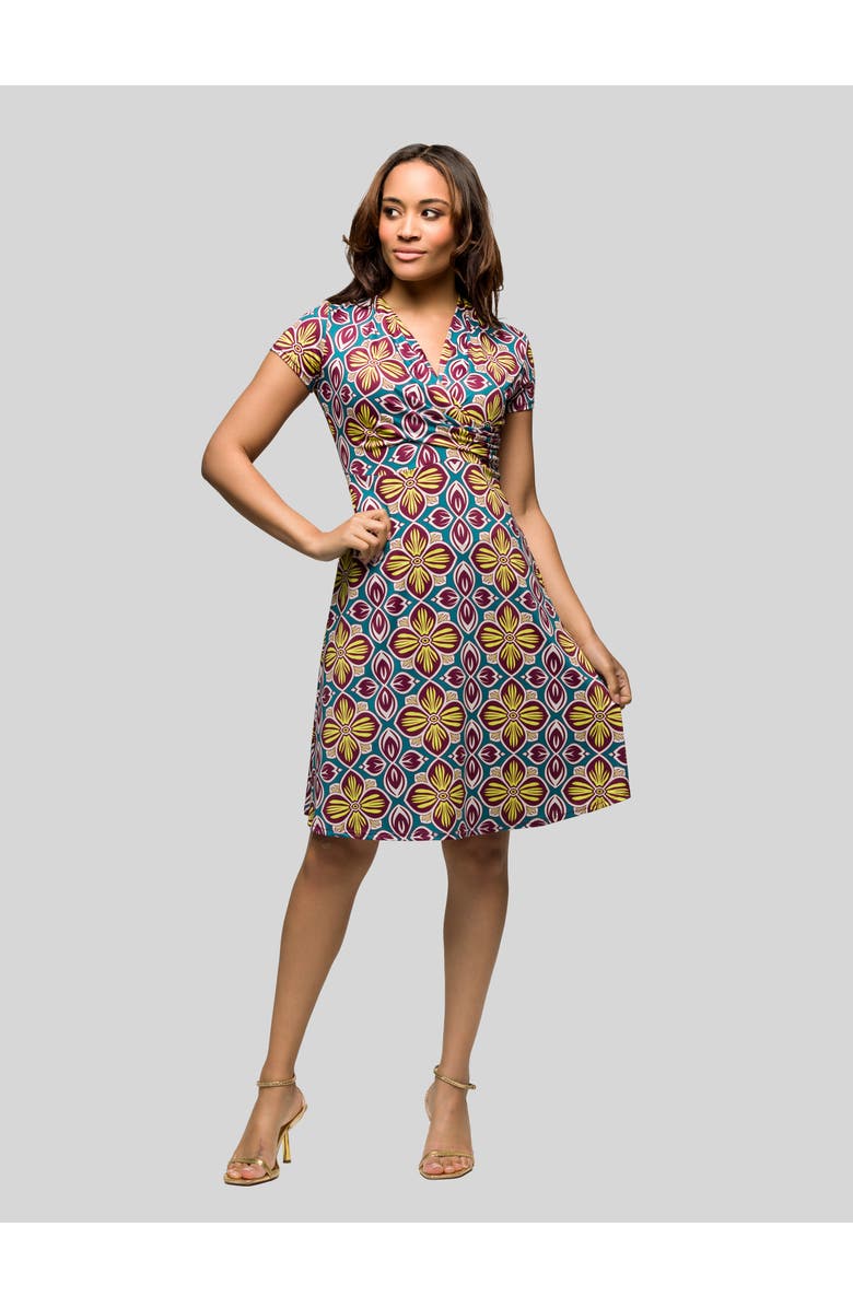 24seven Comfort Apparel V-Neck Sleeveless Maxi Dress with Belt, Main, color, Yellow Multi