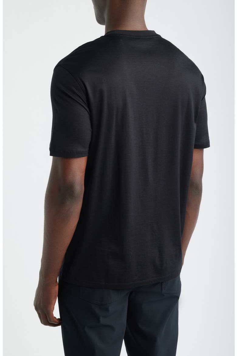 Embroidered Logo T-Shirt, Alternate, color, SOLID BLACK