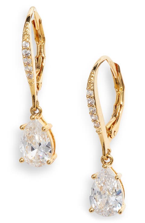 Pear Cubic Zirconia Drop Earrings