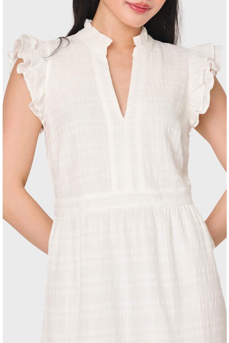 Flutter Sleeve Cotton Maxi Dress, Alternate, color, WHITE