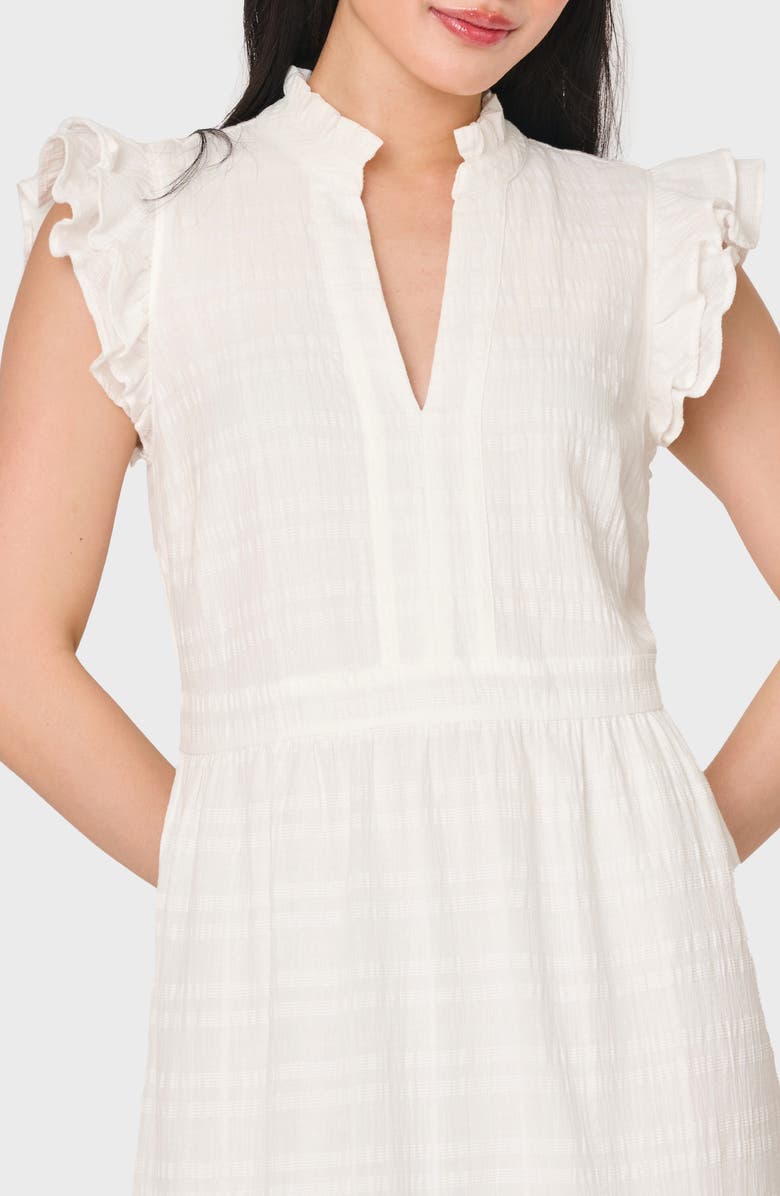 GIBSONLOOK Flutter Sleeve Cotton Maxi Dress, Alternate, color, White