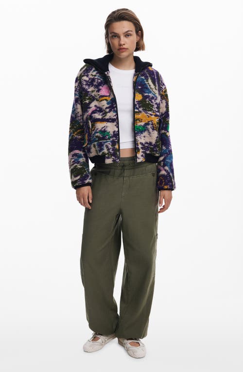 Desigual Cotton Toggle Joggers In Green