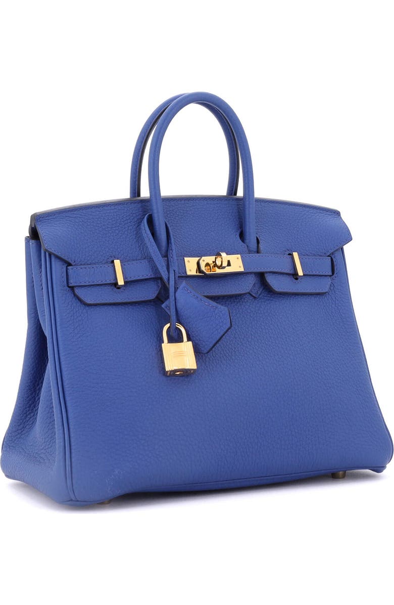 Pre-Owned Hermes Birkin Handbag Blue Togo with Gold Hardware 25, Alternate, color, Bleu France