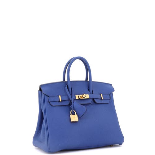 Pre-owned Hermes Hermes Birkin Handbag Blue Togo With Gold Hardware 25 In Blue