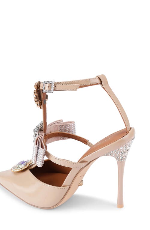 Kurt Geiger London Bow Ankle Strap Pointed Toe Gladiator Pump In Pink