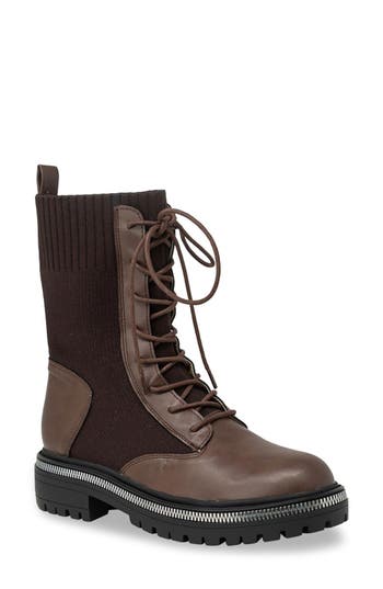 Chase & Chloe Chase And Chloe Zipper Trim Knit Boot