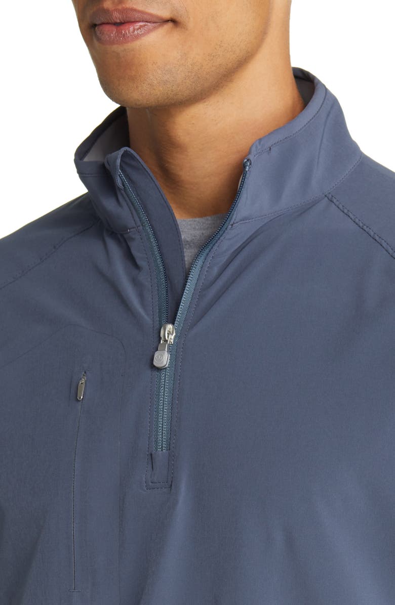 Peter Millar Crafted Flex Adapt Wind Cheater Half Zip Water Resistant Pullover, Alternate, color, 