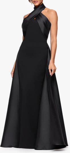 Twist Halter Neck Mikado Scuba Crepe Gown