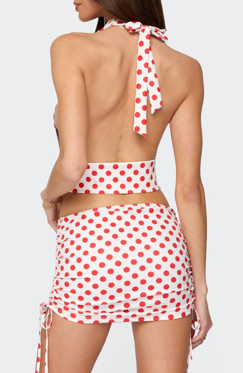 EDIKTED Zoe Polka Dot Halter Top, Alternate, color, Red-And-White