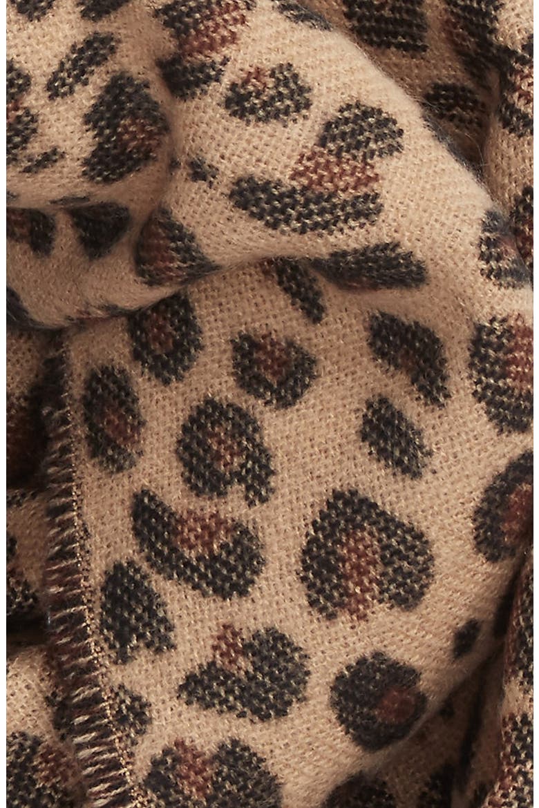 Leopard Pattern Infinity Scarf, Alternate, color, TAN MULTI