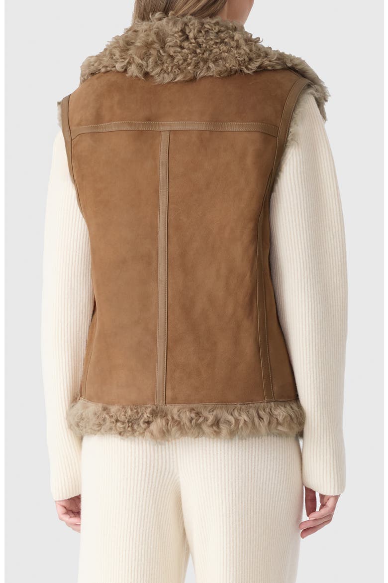 Kasia Reversible Genuine Shearling Vest, Alternate, color, OTTER
