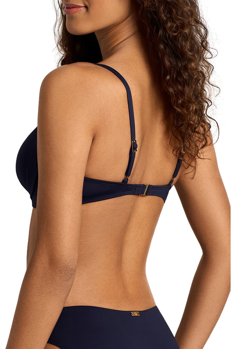 Notched Underwire Bikini Top, Alternate, color, DARK NAVY