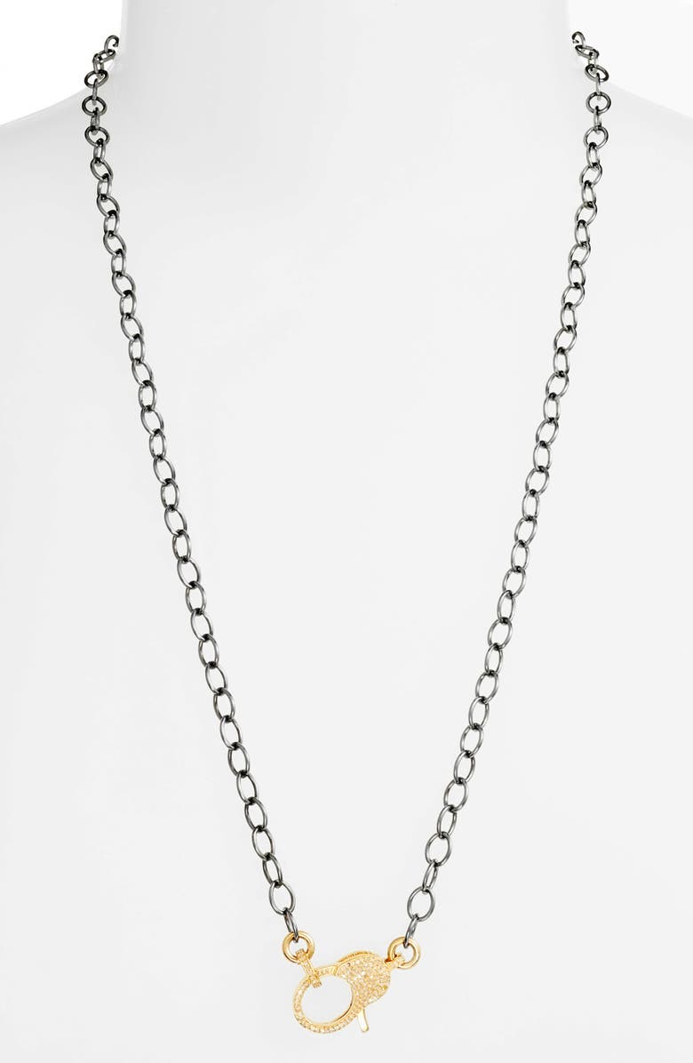 Jane Basch Designs Pavé Diamond Clasp Long Chain Necklace, Main, color,