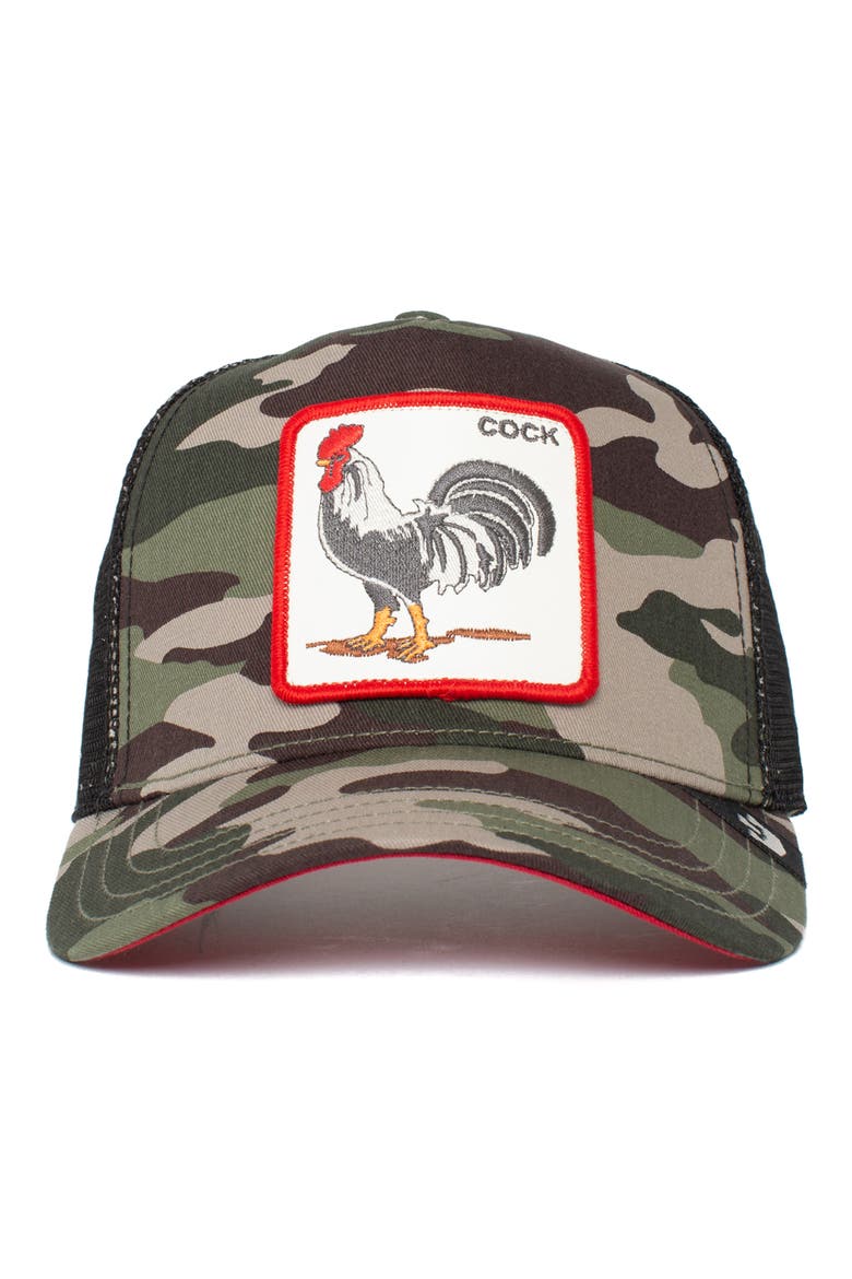 The Rooster Patch Trucker Hat, Alternate, color, CAMOUFLAGE