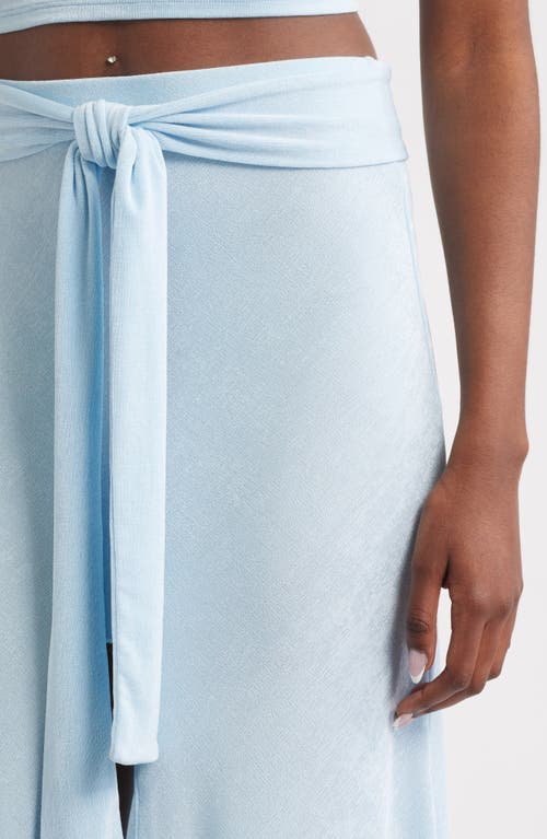 Bella Venice Skye Front Tie Maxi Skirt In Blue