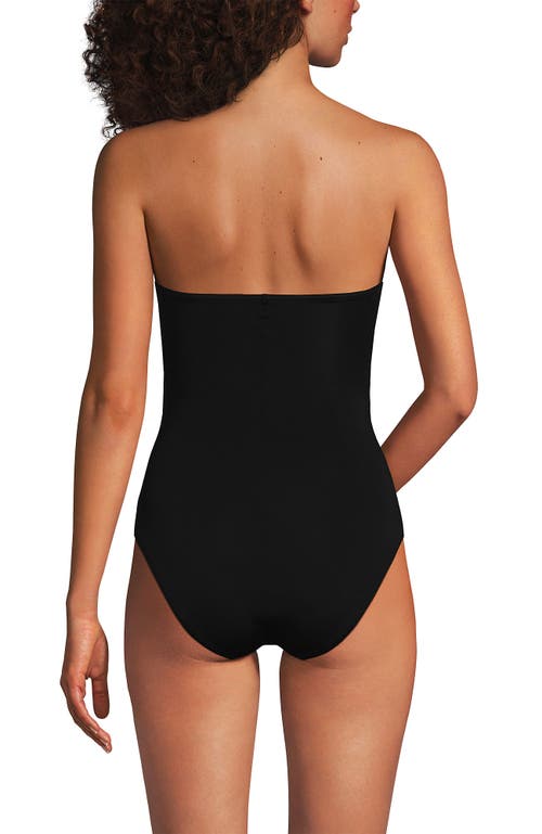 Lands' End Slender Suit Tummy Control U-wire Bandeau One Piece Swimsuit In Black