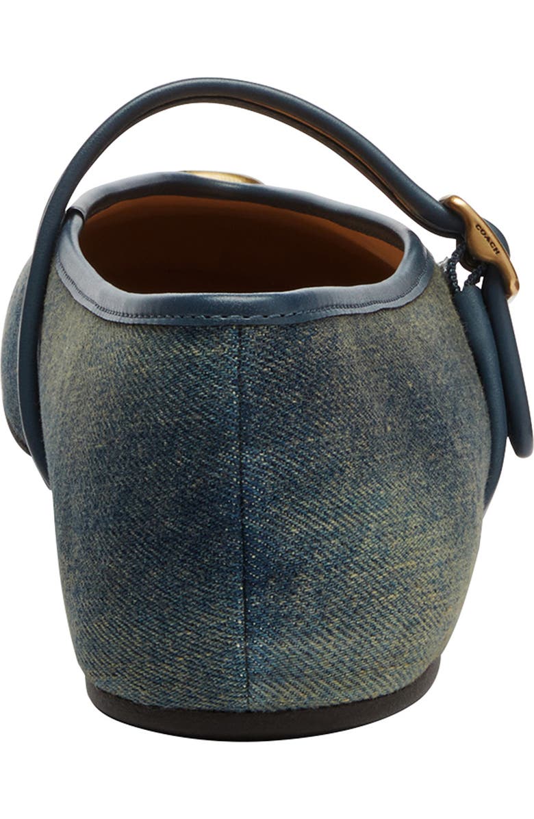 COACH Sculpted C Denim Mary Jane Flat, Alternate, color, Dark Indigo.