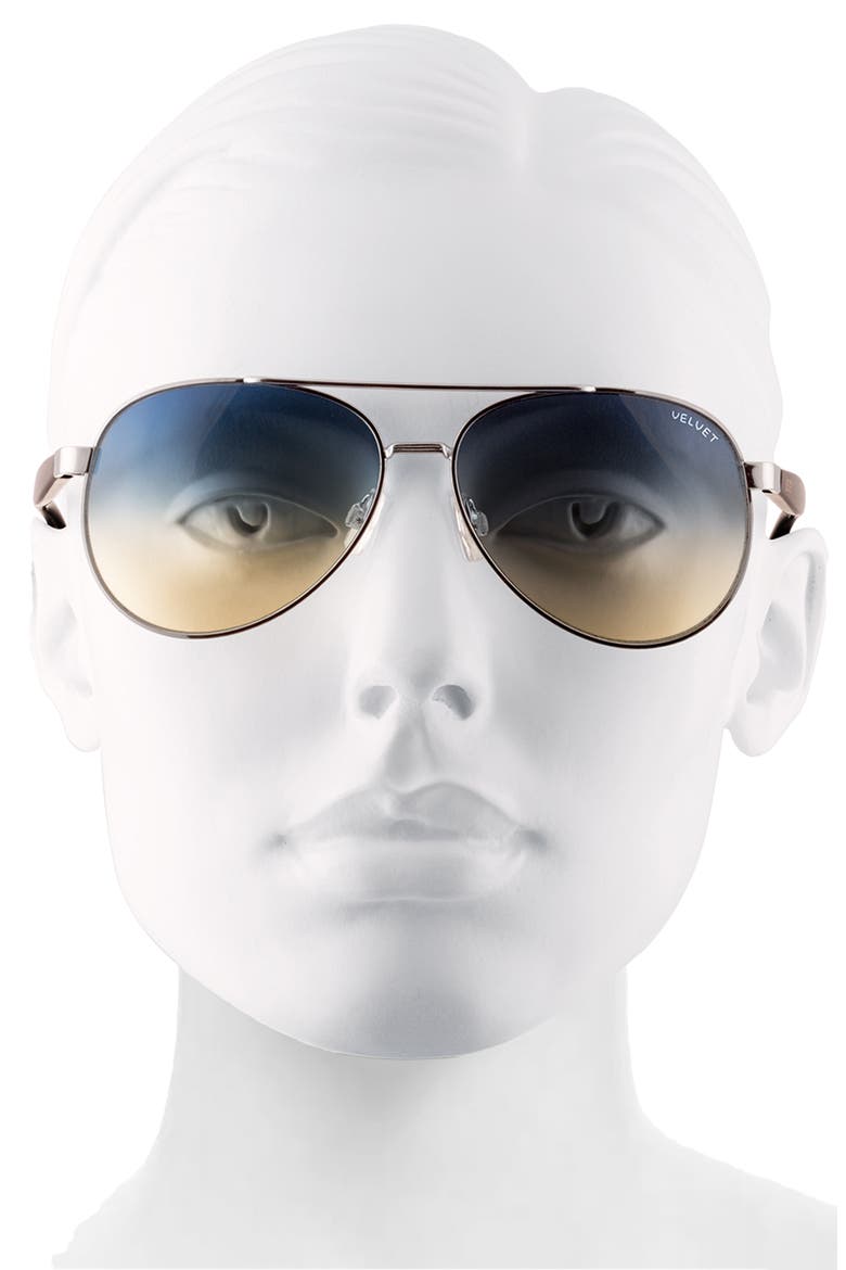 Bonnie 52mm Gradient Aviator Sunglasses, Alternate, color, SILVER/GRADIENT