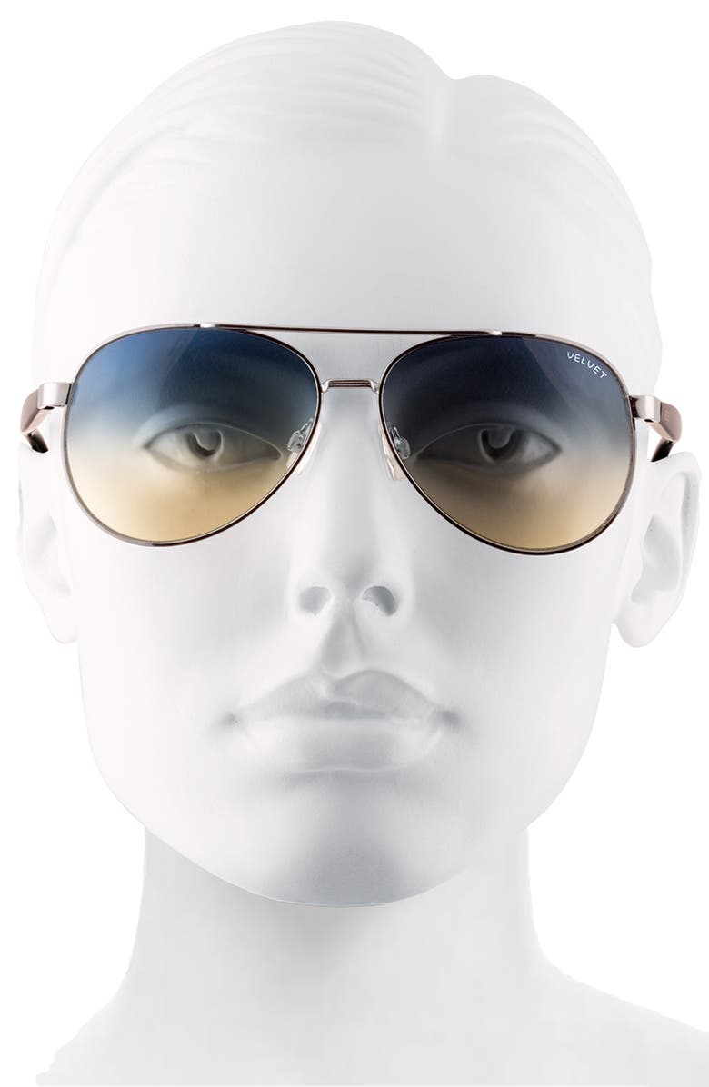 Velvet Eyewear Bonnie 52mm Gradient Aviator Sunglasses, Alternate, color, 
