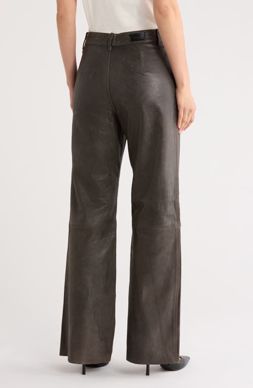 Dl1961 Desi High Waist Leather Straight Leg Pants In Black
