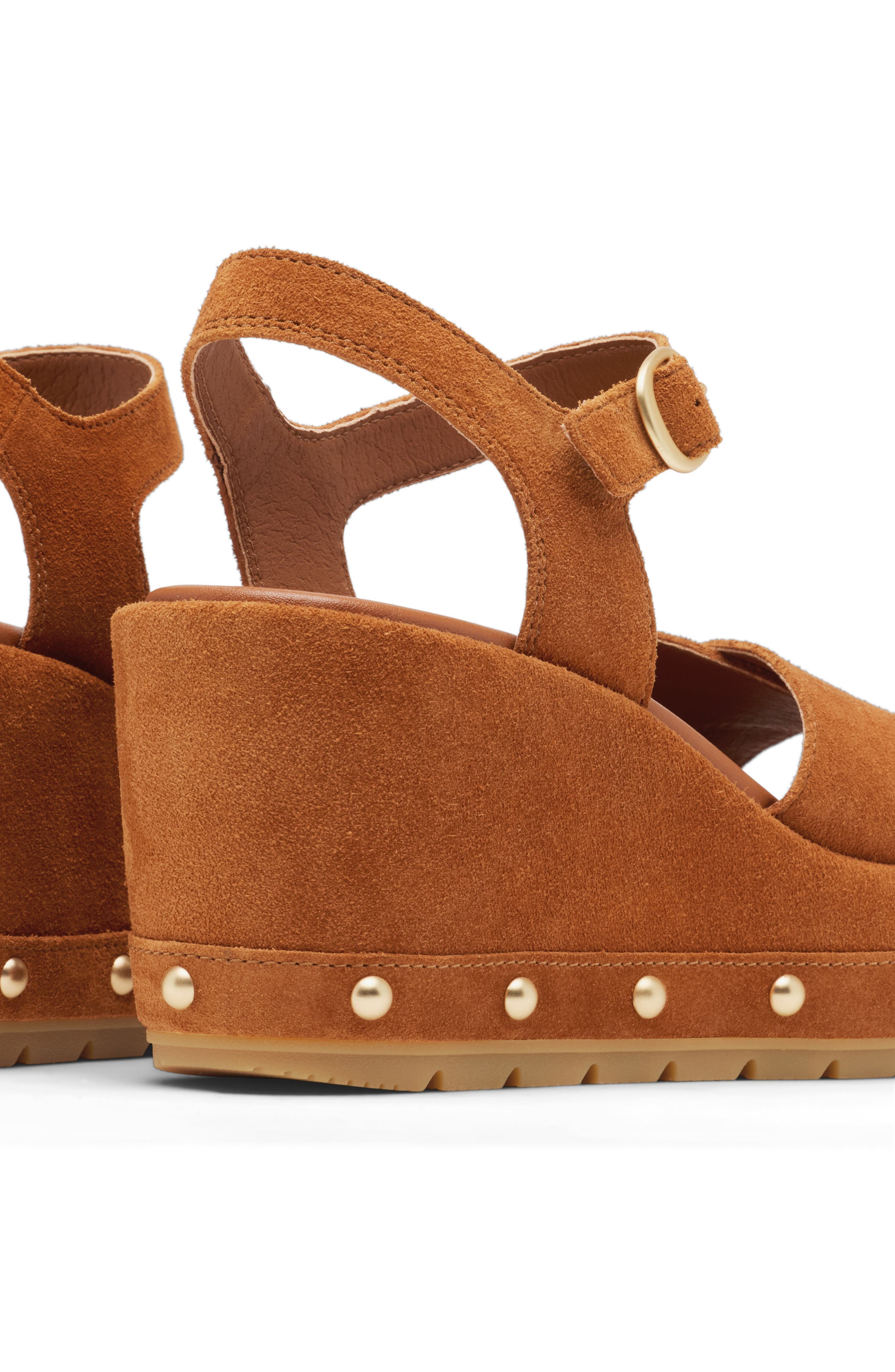 SOREL Sunpeak Ankle Strap Platform Wedge Sandal, Alternate, color, Iced Tea/ Gum