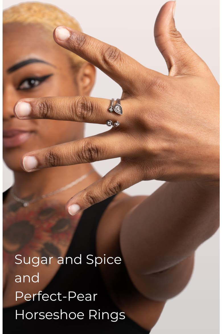 Sugar+Spice Horseshoe Ring, Alternate, color, Silver