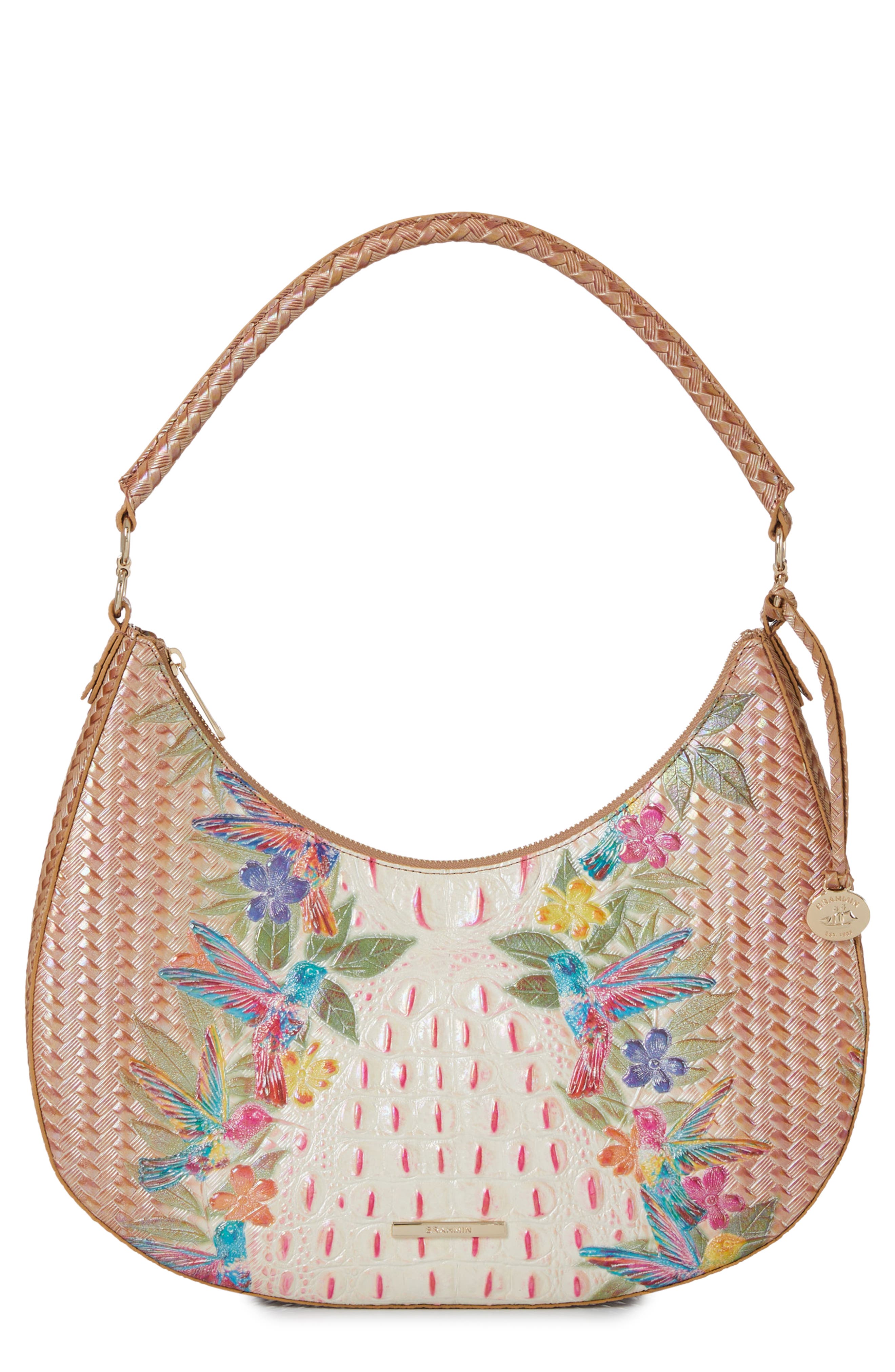 Brahmin Bekka Embossed Leather Shoulder Bag, Main, color, 