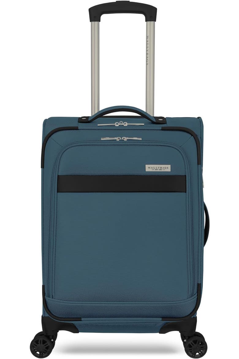 Stratford Softside 20" Carry On Spinner Luggage, Main, color, Teal