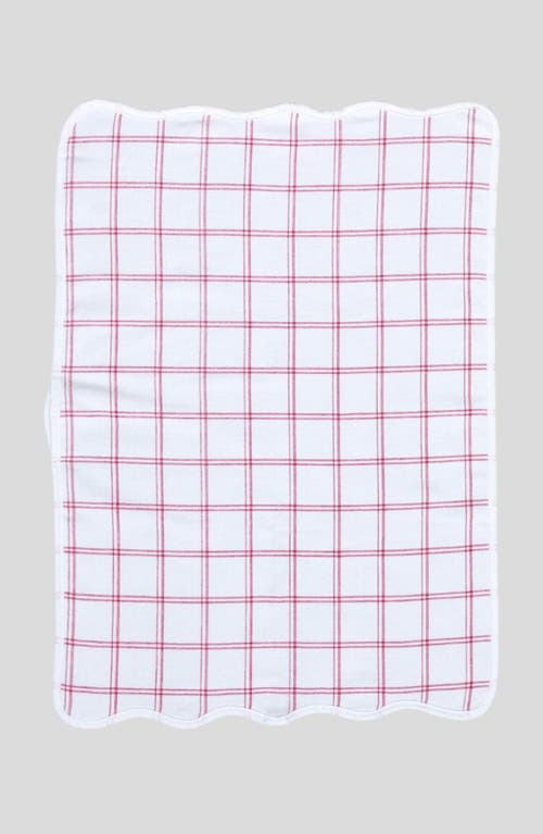 Weezie Set Of 2 Scalloped Kitchen Towels In Red