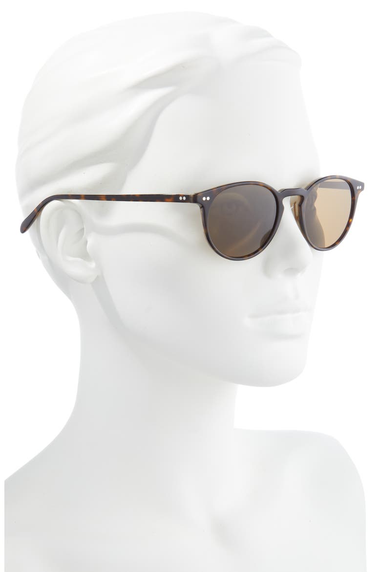 Riley 49mm Polarized Round Sunglasses, Alternate, color, POL BROWN