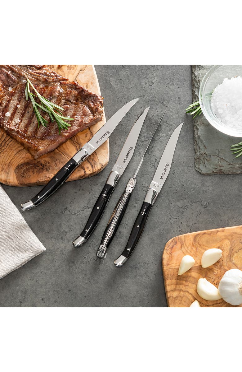 AU NAIN Laguiole Steak Knives - Set of 4, Alternate, color, Black