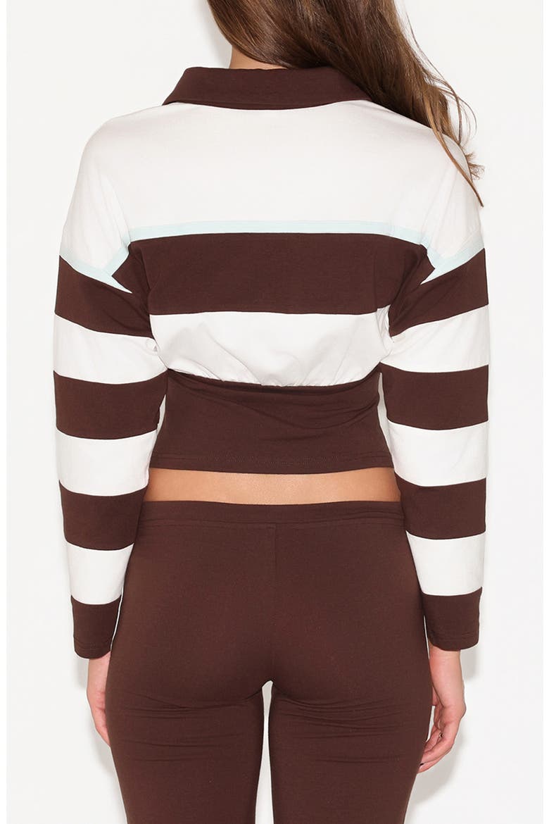 Collins Striped Rugby Top, Alternate, color, BROWN STRIPE