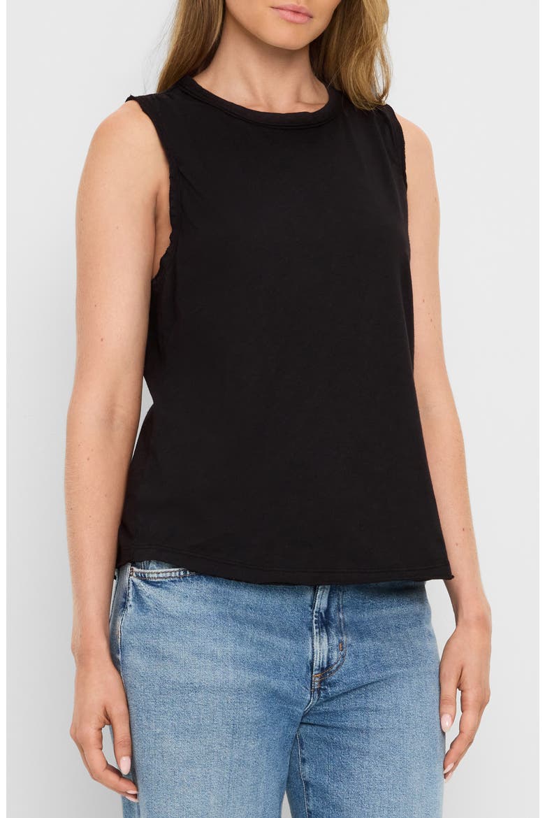 June Supima Cotton® Slub Jersey Tank, Alternate, color, BLACK