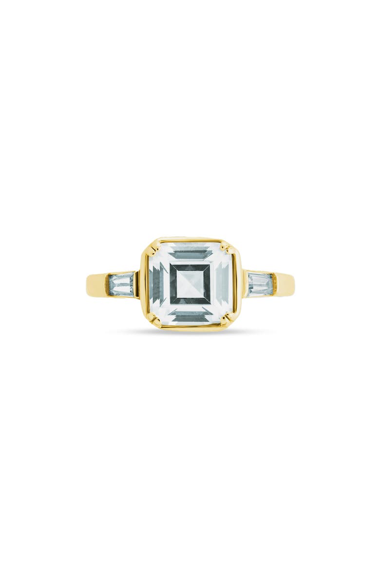 Asscher-Cut Cubic Zirconia Ring, Alternate, color, GOLD