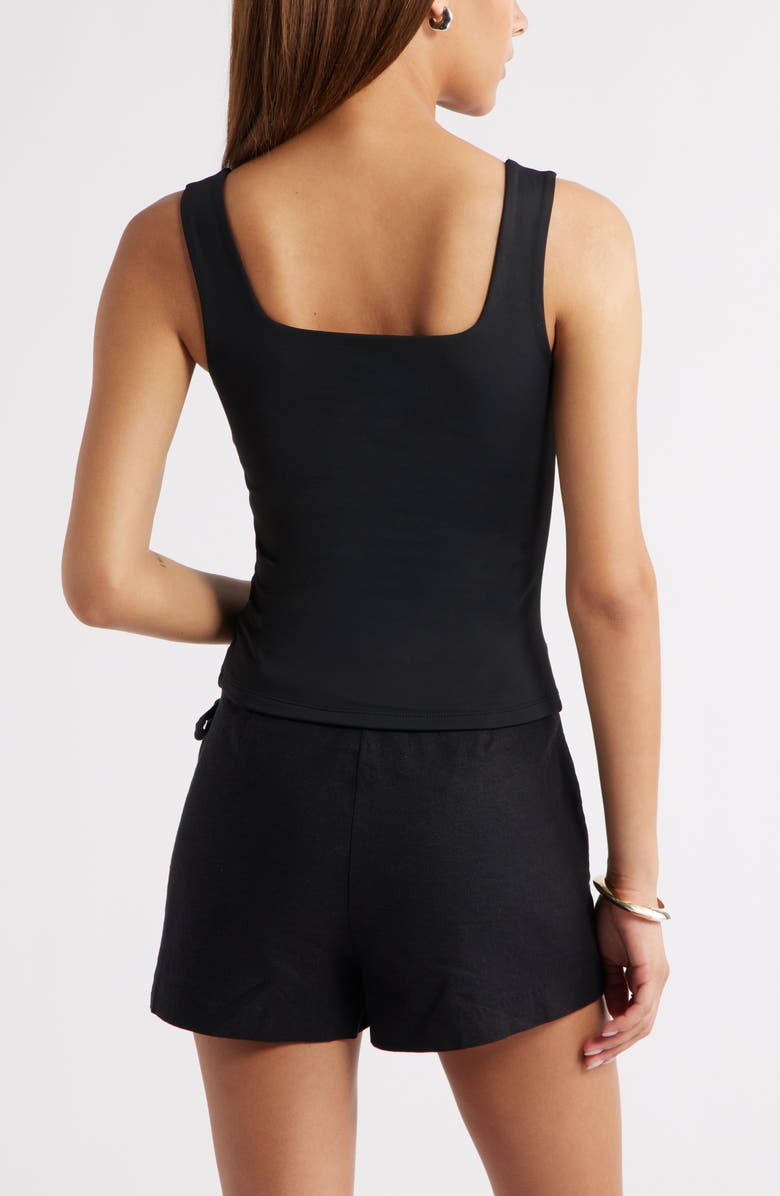Open Edit Square Neck Tank, Alternate, color, Black