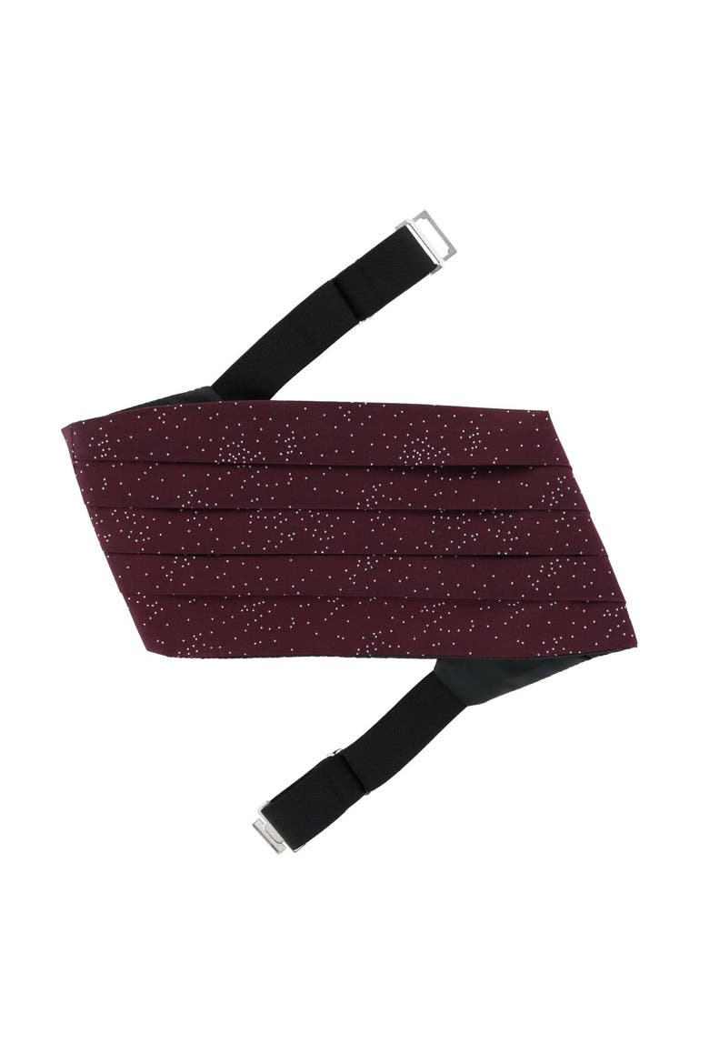 Mystere Metallic Star Light Cummerbund, Alternate, color, Merlot