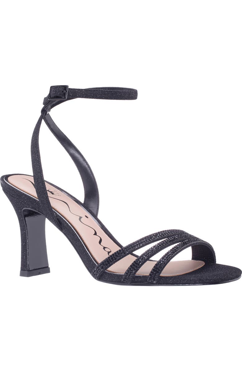 Nina Alfreda Ankle Strap Sandal, Main, color, Black