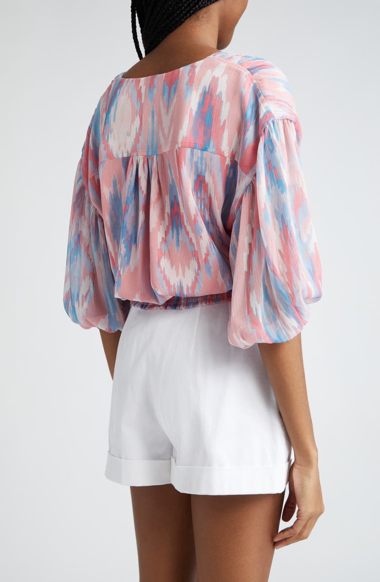 Ramy Brook Blaire Print Wrap Top, Alternate, color, Vintage Pink Tulip Combo